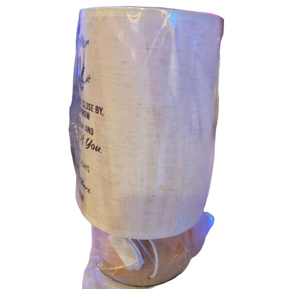 Bedside Table Lamp Daughter Gift Linen Shade Beige Wood Base LED Bulb USB Plug - Picture 14 of 16